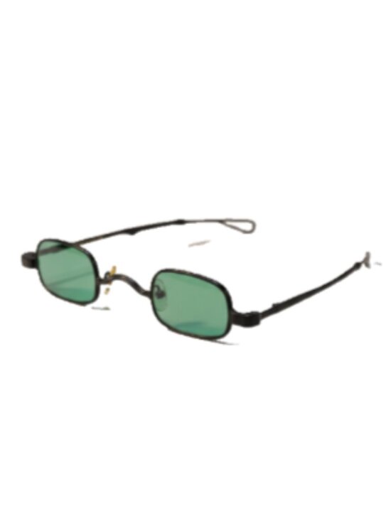 Steampunk Style Brass Tone Eyeglasses Green Tint Rectangular Adjustable Temples main image 11